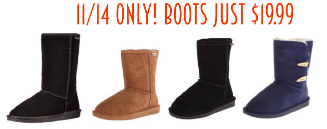 Bearpaw & Willowbee Women's Cozy Boots only $19.99