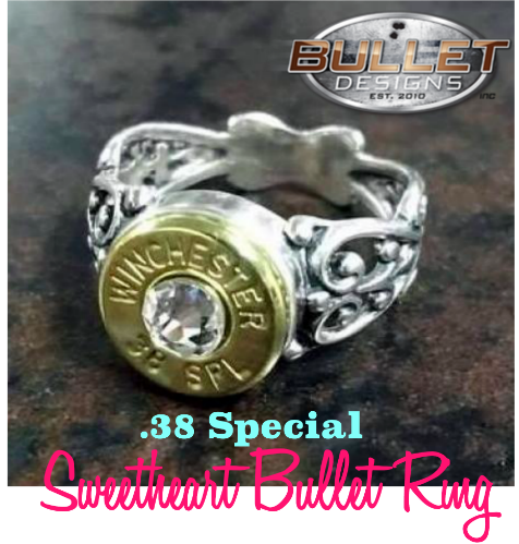 Bullet Designs .38 Special Antique Sweetheart Bullet Ring